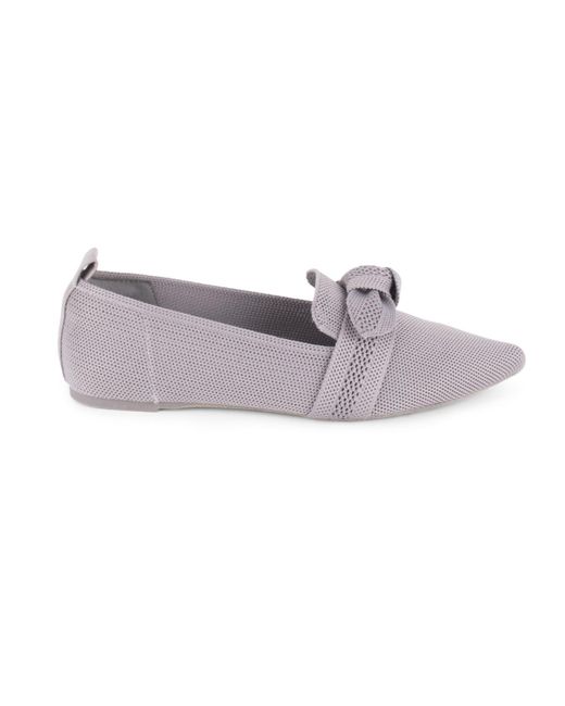 Tahari Gray Venice Knit Slip-on Flats