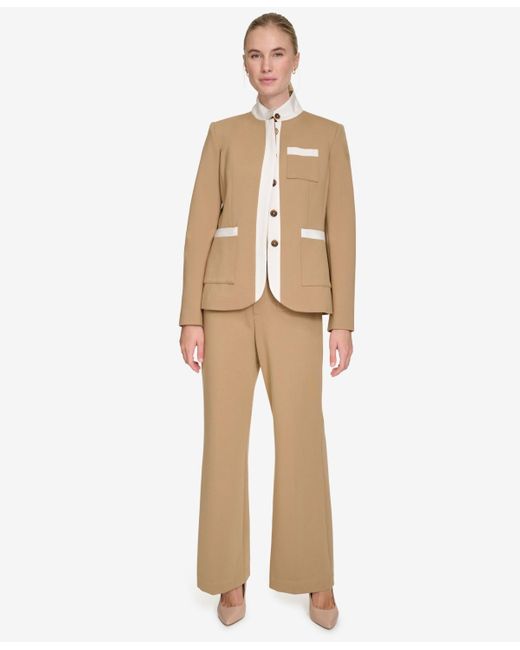 Tommy Hilfiger Natural Colorblocked Patch-pocket Blazer