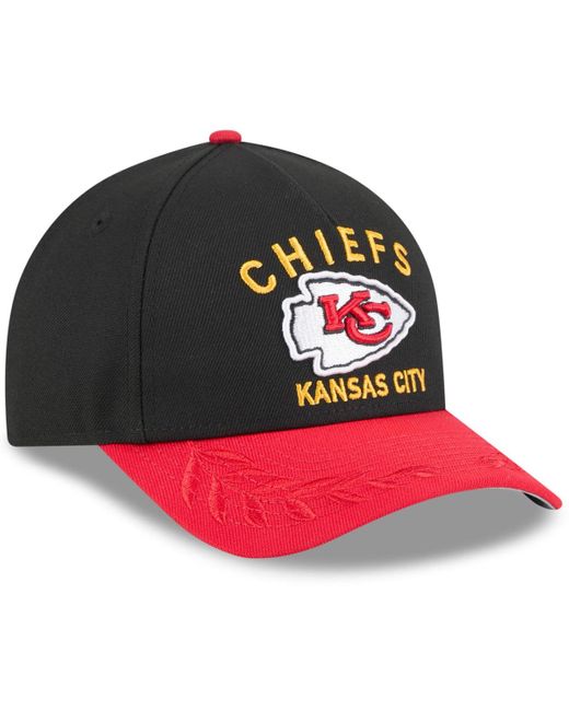 KTZ Black/red Kansas City Chiefs 2025 Nfl Draft 9forty A-frame M-crown Adjustable Hat for men