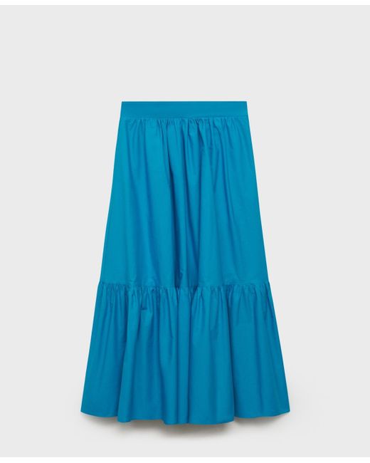 Mango Blue Long Flared Skirt