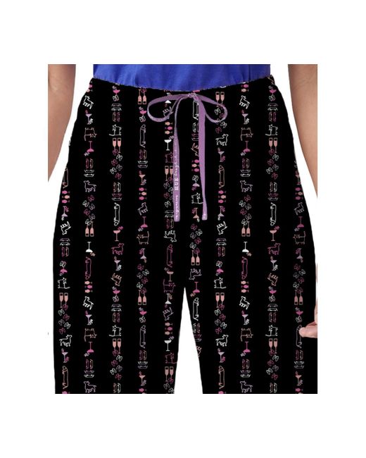 Hue Black Line Em Up Printed Capri Pajama Pants