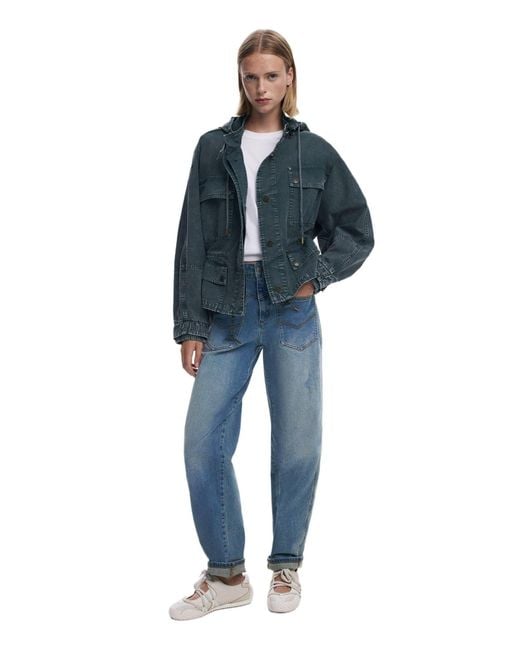 Desigual Blue Padded Parka Jacket