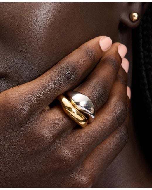 Kate Spade White Molten Stacking Rings