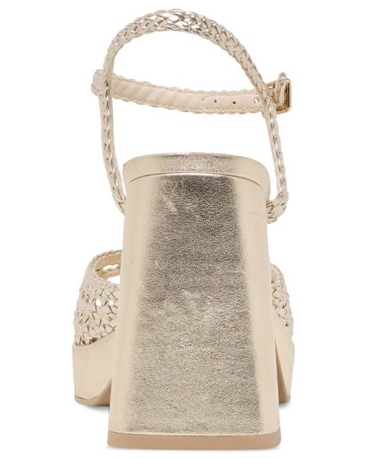 Dolce Vita Metallic Peyten Woven Two-piece Platform Dress Sandals