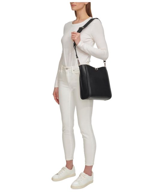 Calvin Klein White Crisell Magnetic Logo Crossbody Bag