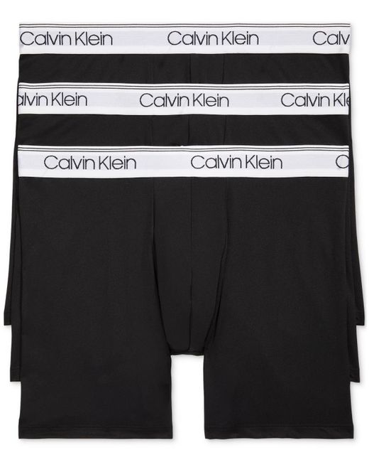 Calvin Klein Black 3-pack Micro Stretch Solid Boxer Briefs for men