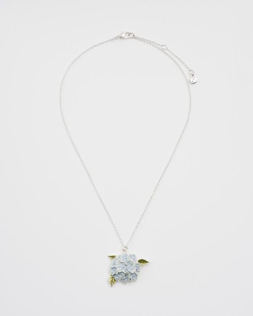 Fable England Blue Hydrangea Necklace Silver