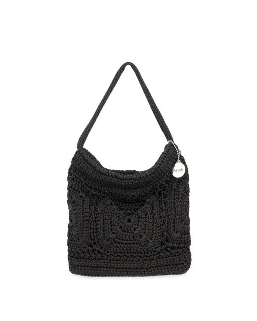 The Sak Black Ava Crochet Mini Hobo