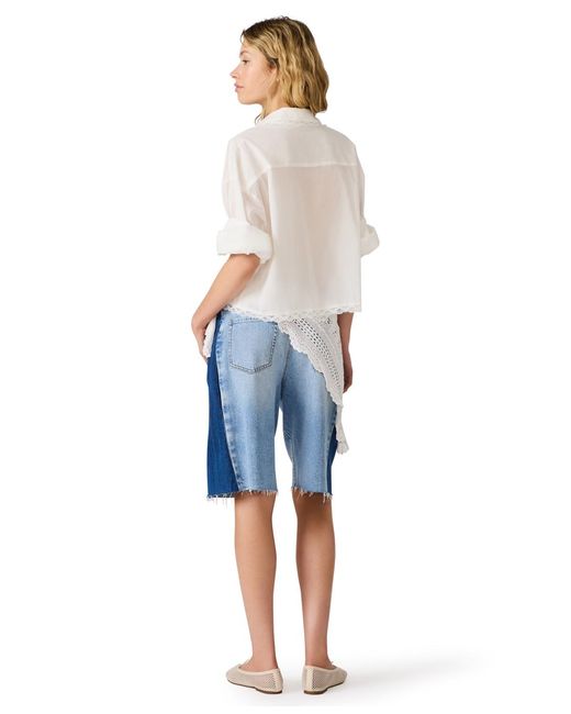Steve Madden White Delphi Collared Neck Top