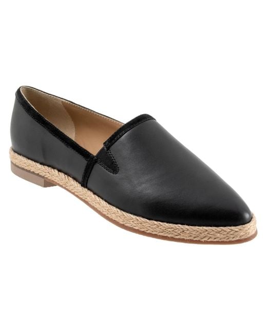 Trotters Black Estelle Flat