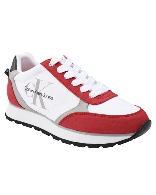 Calvin Klein Cayle Logo Casual Lace-up Sneakers in White | Lyst