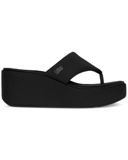 Fitflop Black Flatforms Wedge Toe-post Sandals