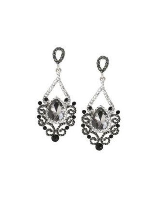 SOH White Blue Dazzling Drop Earrings