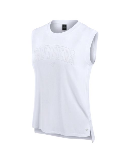 Fanatics White Carolina Panthers Studio Gym Tank Top