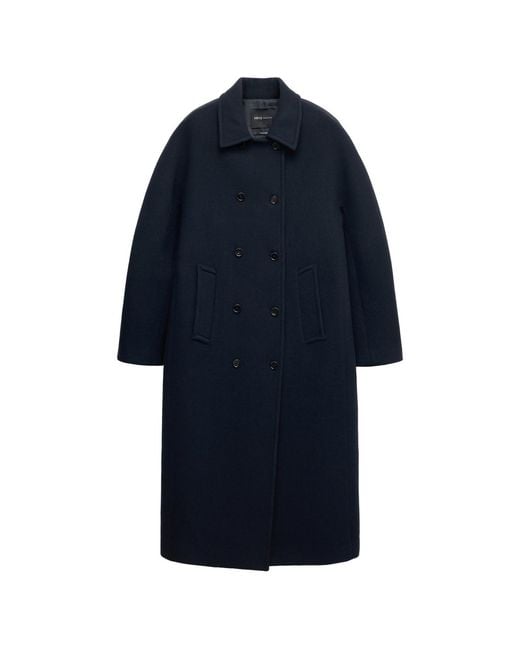 Mango Blue Selection Double-breasted Wool-blend Coat