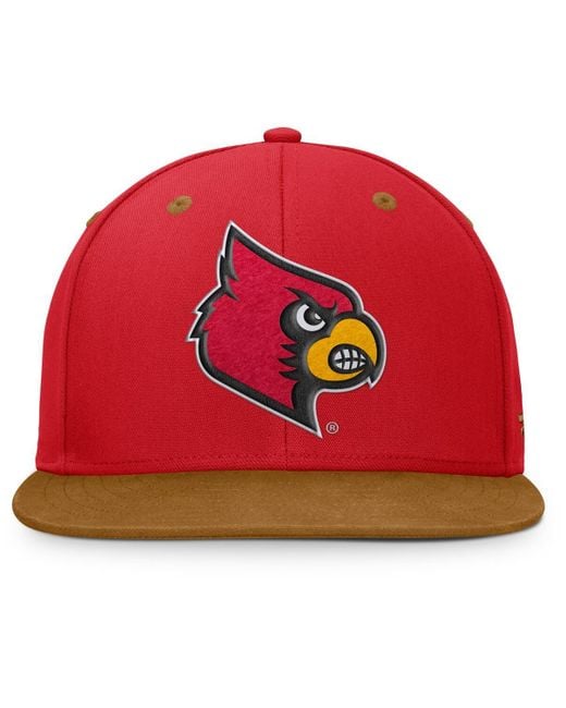 Fanatics Red/brown Louisville Cardinals Nobo Fitted Hat for men