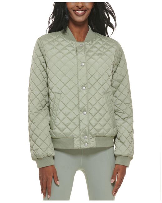 Levi's Synthetic ® Diamond Quilted Bomber Jacket in Green Lyst