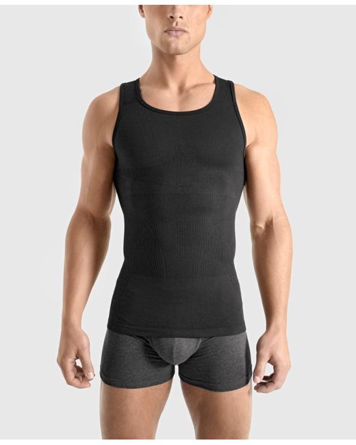 Rounderbum Black Seamless Compression Tank Top for men
