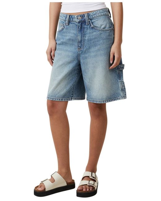Cotton On Super baggy Carpenter Denim Jort in Blue Lyst