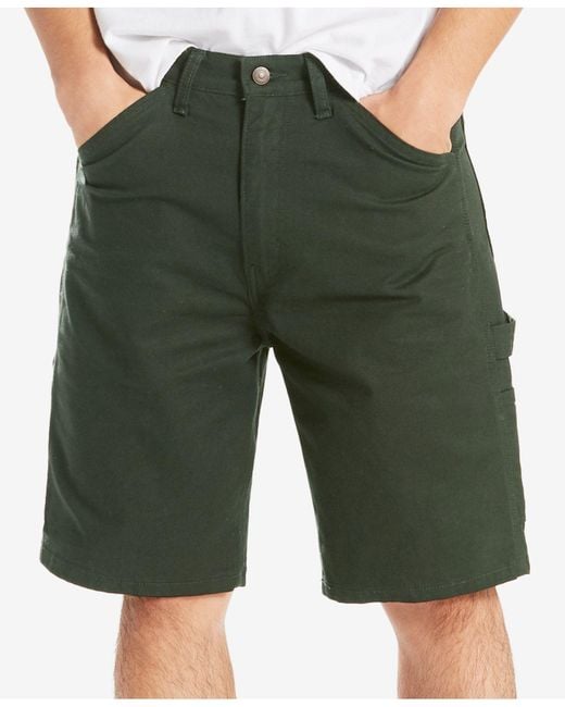 Levi's Loose Fit Stretch Carpenter Shorts in Green for Men | Lyst