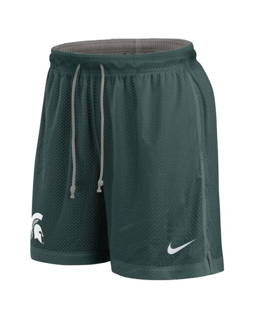 Nike Green/heather Gray Michigan State Spartans Player Reversible Shorts for men