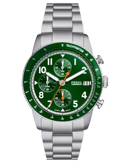 Fossil Green Sport Tourer Chronograph Stainless Steel Watch 42mm for men