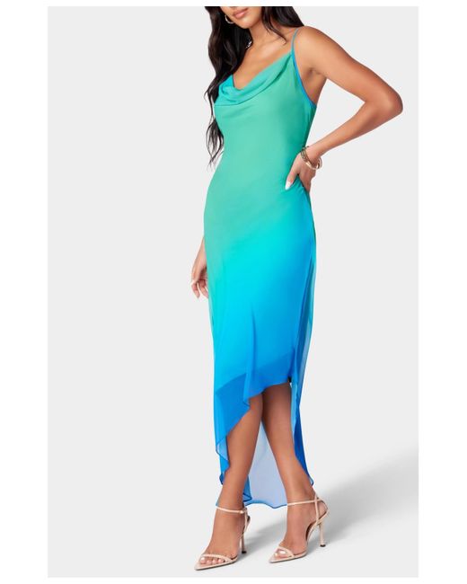 Bebe Blue Asymmetrical Ombre Dress