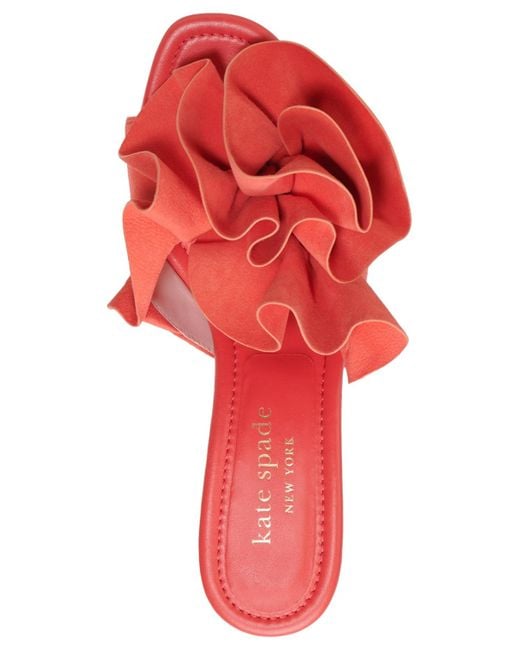 Kate Spade Red Flourish Embellished Dress Sandals