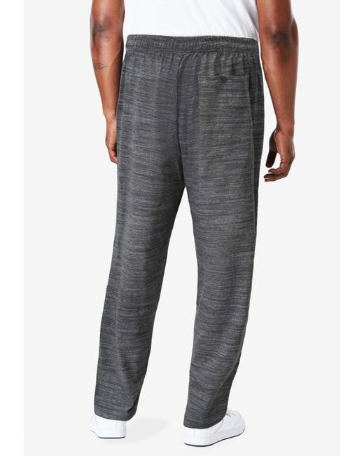 Kingsize Gray Big & Tall Lightweight Jersey Open Bottom Sweatpants for men