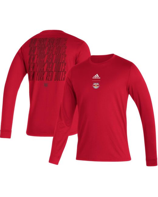 Adidas Red New York Bulls Club Long Sleeve T-shirt for men