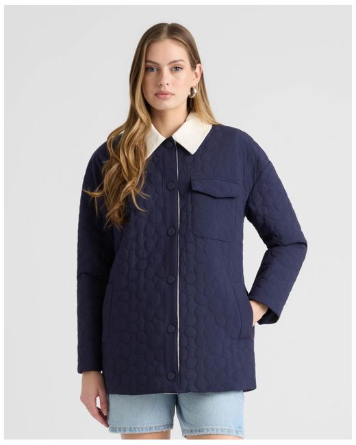 NVLT Blue Daisy Quilted Puffer Jacket