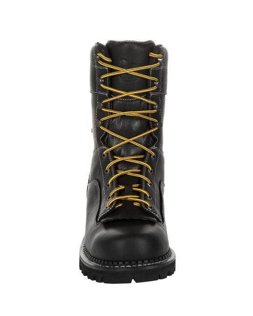 Georgia Boot Black Amp Lt Logger Composite Toe Waterproof Work Boot for men