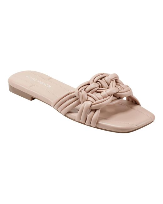 Marc Fisher Pink Lartie Slip-on Casual Flat Sandals