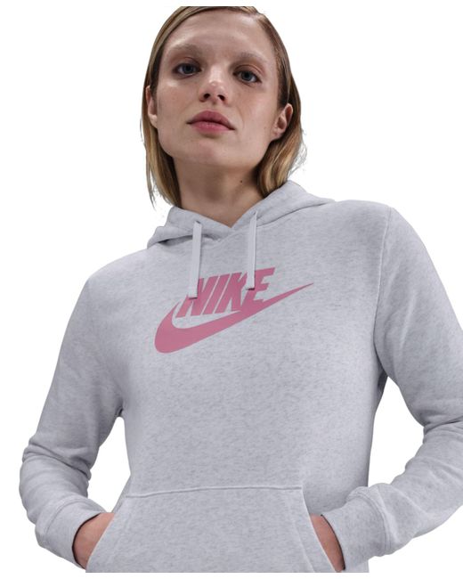 Nike Gray Sportswear Club Fleece Logo Pullover Hoodie