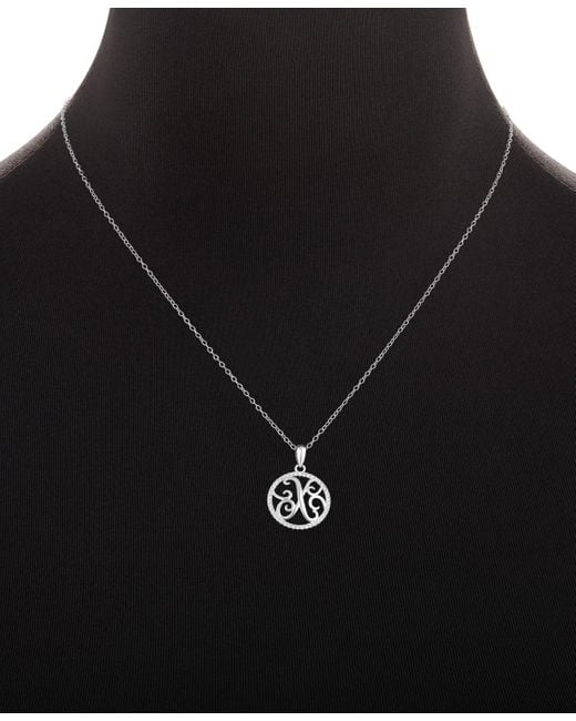 Giani Bernini White Cubic Zirconia Pave Monogram X Pendant 18" Necklace