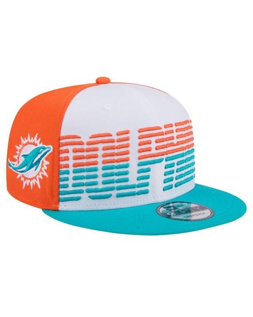 KTZ Blue White/aqua Miami Dolphins Throwback Space 9fifty Snapback Hat for men