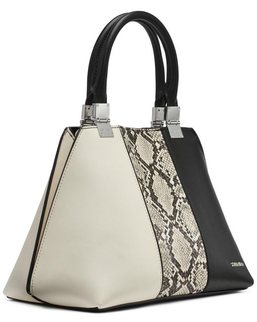 Calvin Klein Black Granite Geometric Satchel – 2 In