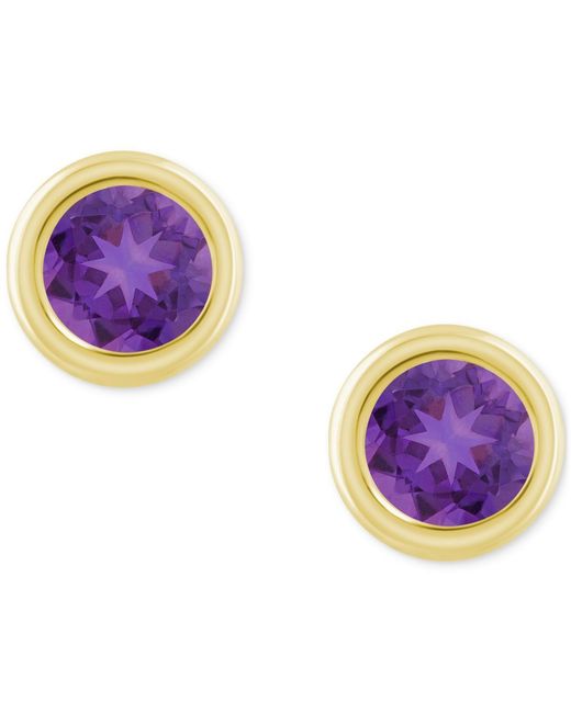 Macy's Metallic Gemstone Round Stud Earrings