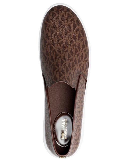 Michael Kors Brown Michael Keaton Slip On Sneakers