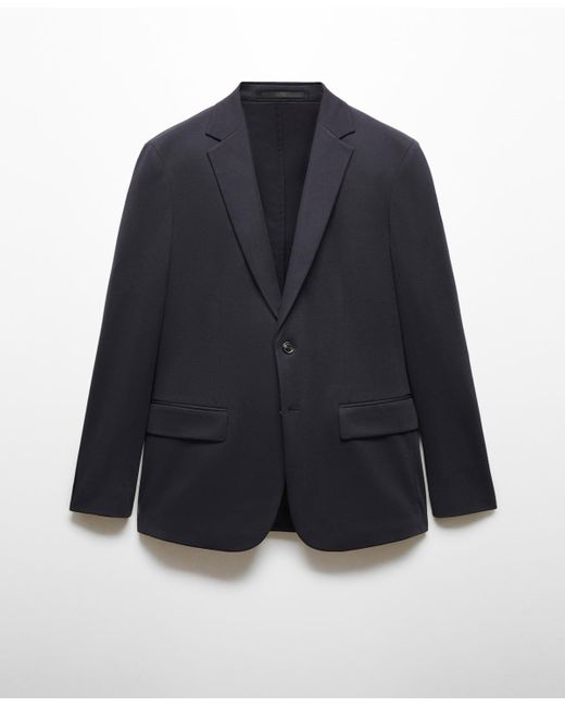 Mango Blue Slim-fit Suit Blazer for men