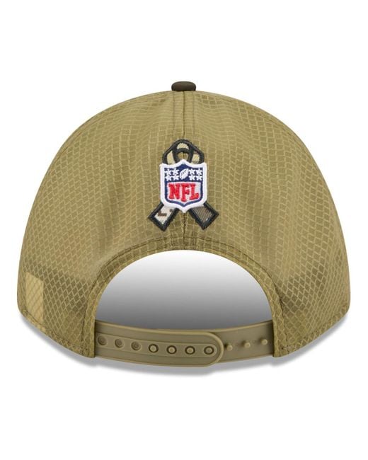 KTZ Green Las Vegas Raiders 2025 Salute To Service 9forty A-frame M-crown Adjustable Hat for men