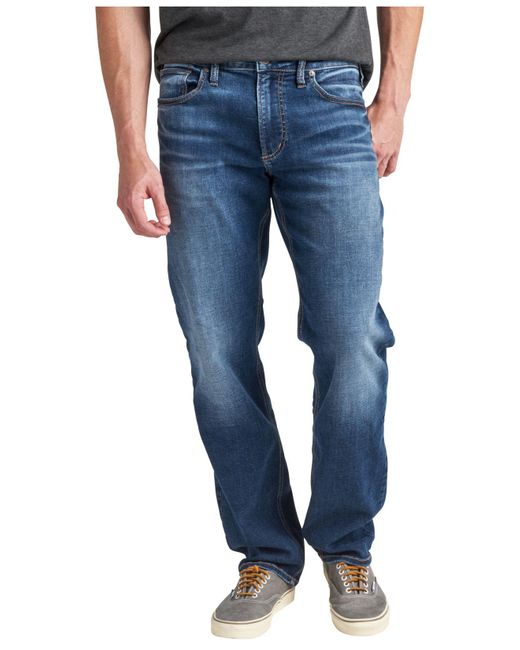 Silver Jeans Co. Blue Eddie Relaxed Fit Tapered Leg Jeans for men