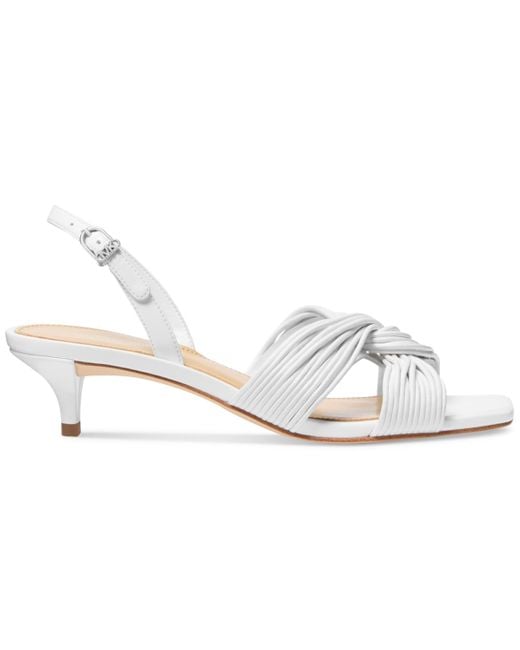 Michael Kors White Michael Alessia Kitten-heel Sandals