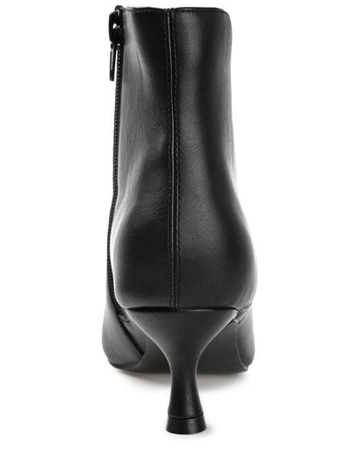 Journee Collection Black Kelssa Square Toe Kitten Heel Dress Booties