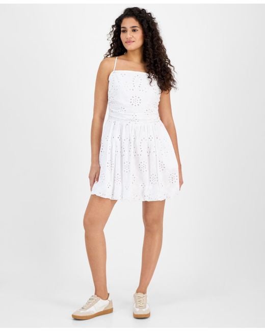 And Now This White Eyelet Tube Mini Dress