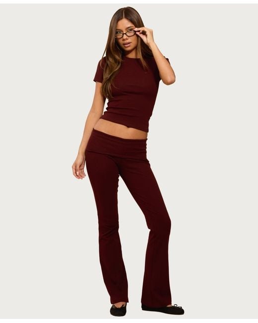 Edikted Ivanne Foldover Flared Pants