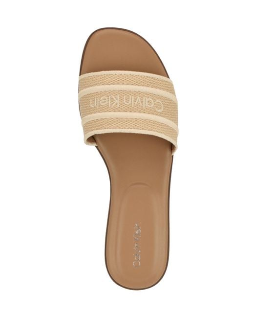 Calvin Klein White Kendell Slip-on Flat Casual Sandals