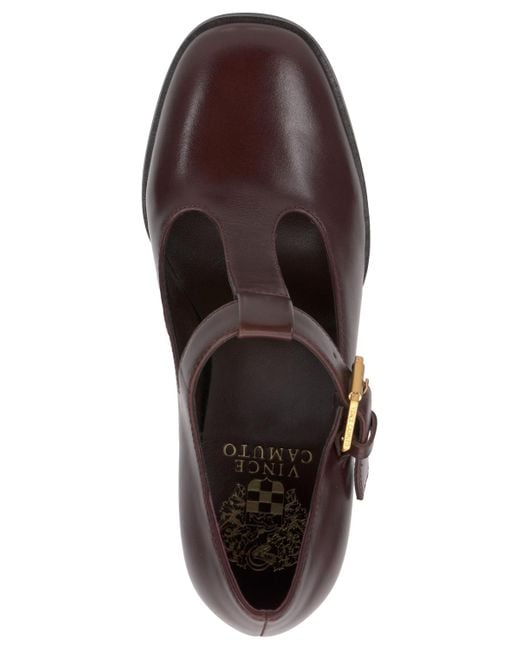 Vince Camuto Brown Micha T-strap Mary Jane Pumps