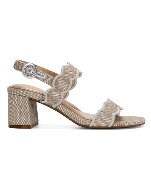 Easy Spirit Metallic Daana Block Heel Slingback Sandals