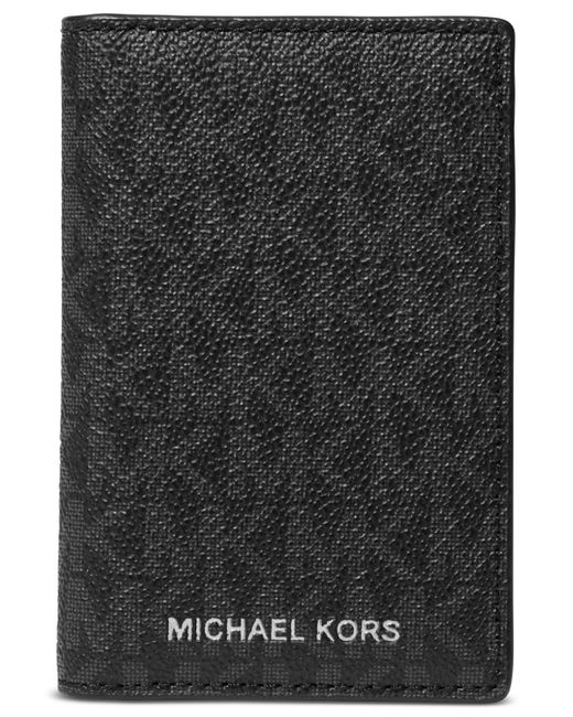 Michael Kors Black Signature Folding Card Case for men